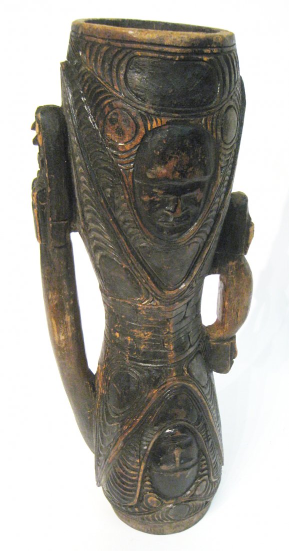 Carved Cylindrical Twin Drums: Carved all around, 23" in length. Shipping: We are unable to ship this item. Please contact our local UPS Store, store1152@theupsstore.com, or the Packaging Store, hello@packandshipnow.com, for a quot