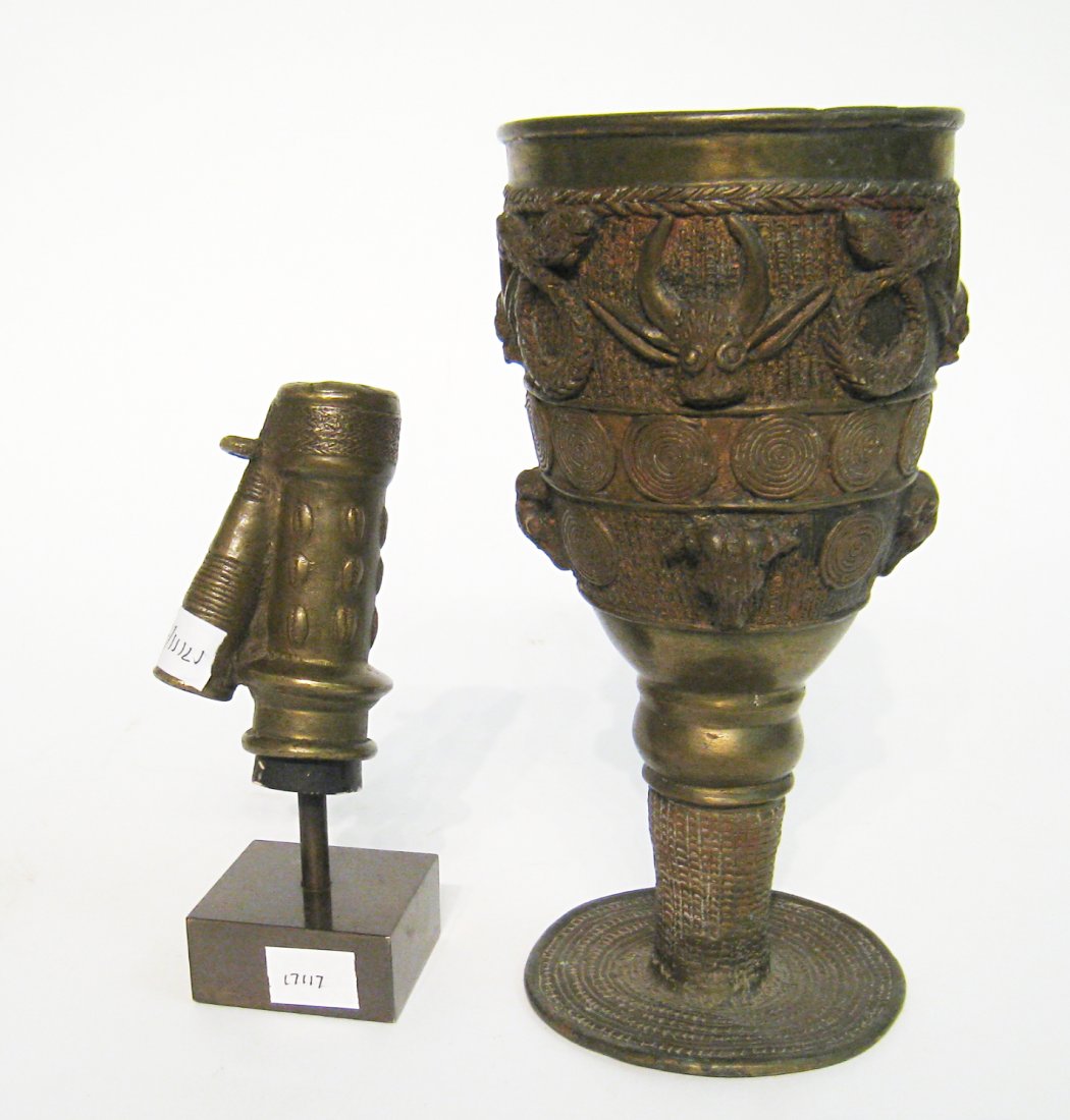African Bronze Chalice: Shipping: We are able to pack and ship this item to an address in the United States for $40.00 via USPS Priority Mail or via FedEx Ground/Home Delivery. Tracking information will be sent to your email