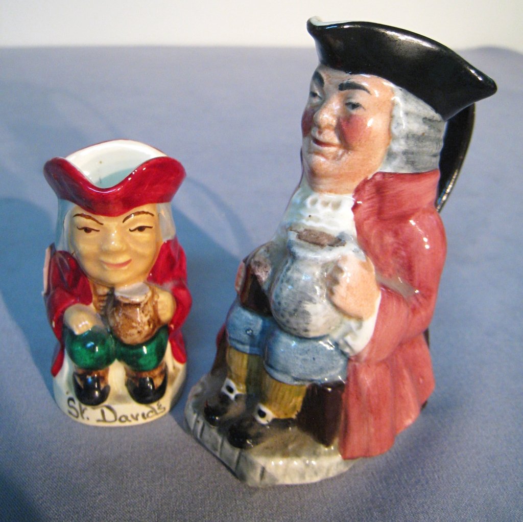 Two Small Toby Jars: Tallest 3 1/2" Shipping: We are able to pack and ship this item to an address in the United States for $25.00 via USPS Priority Mail. Tracking information will be sent to your email address. Each addi