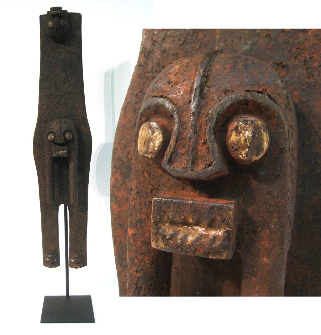 Nigerian Dance Mask: With traces of paint. antique. 25" Shipping: We are unable to ship this item. Please contact our local UPS Store, store1152@theupsstore.com, or the Packaging Store, hello@packandshipnow.com, for a quo