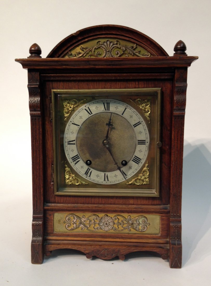 Mantel Clock: A late 19th century mantel clock with a high quality English or German made clockworks striking the "Bim-Bam". Shipping: We are able to pack and ship this item to an address in the United States for $