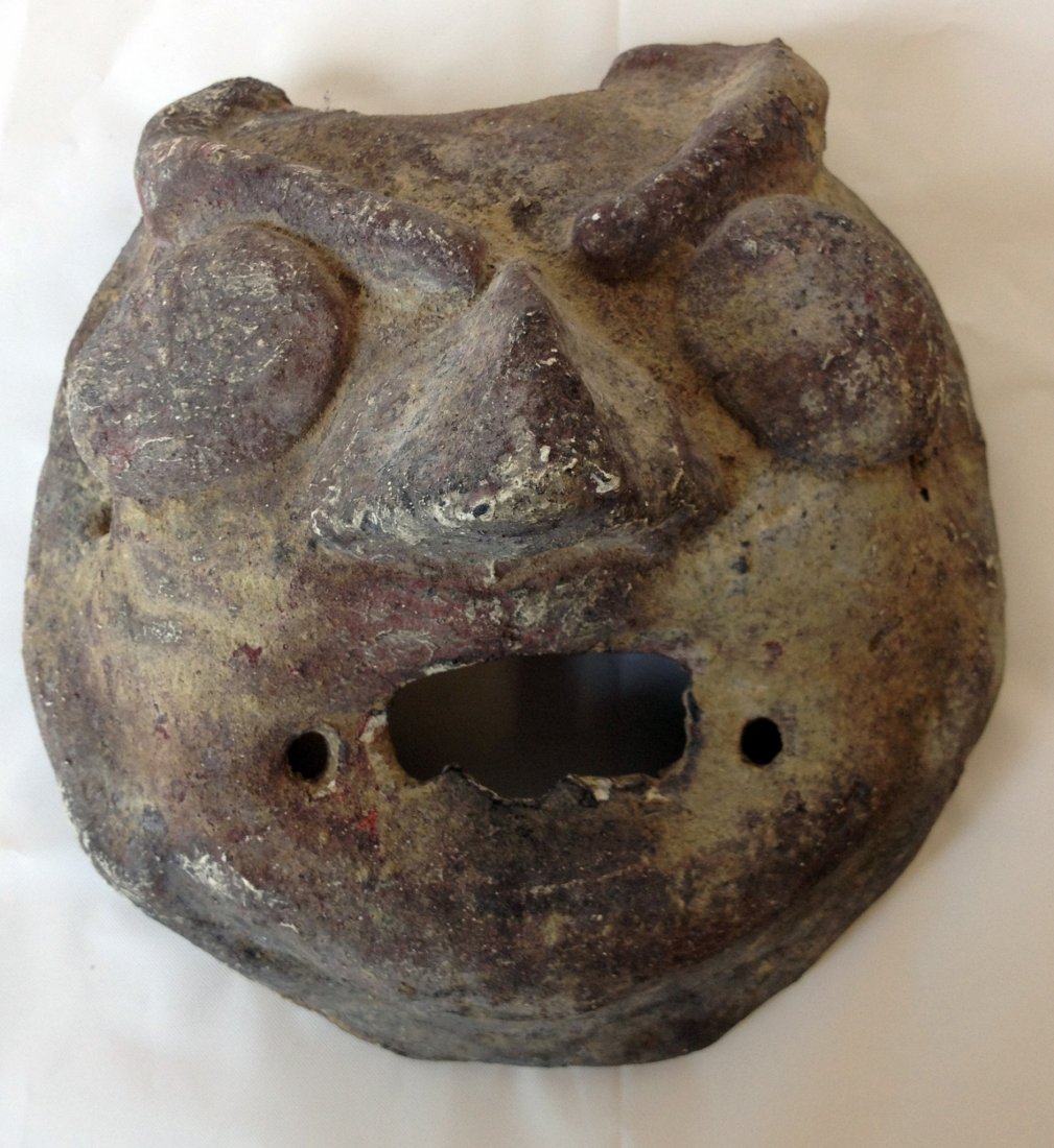 Ceramic Or Plaster Cast Mask: About 8" mask Shipping: We are able to pack and ship this item to an address in the United States for $40.00 via USPS Priority Mail or via FedEx Ground/Home Delivery. Tracking information will be sent