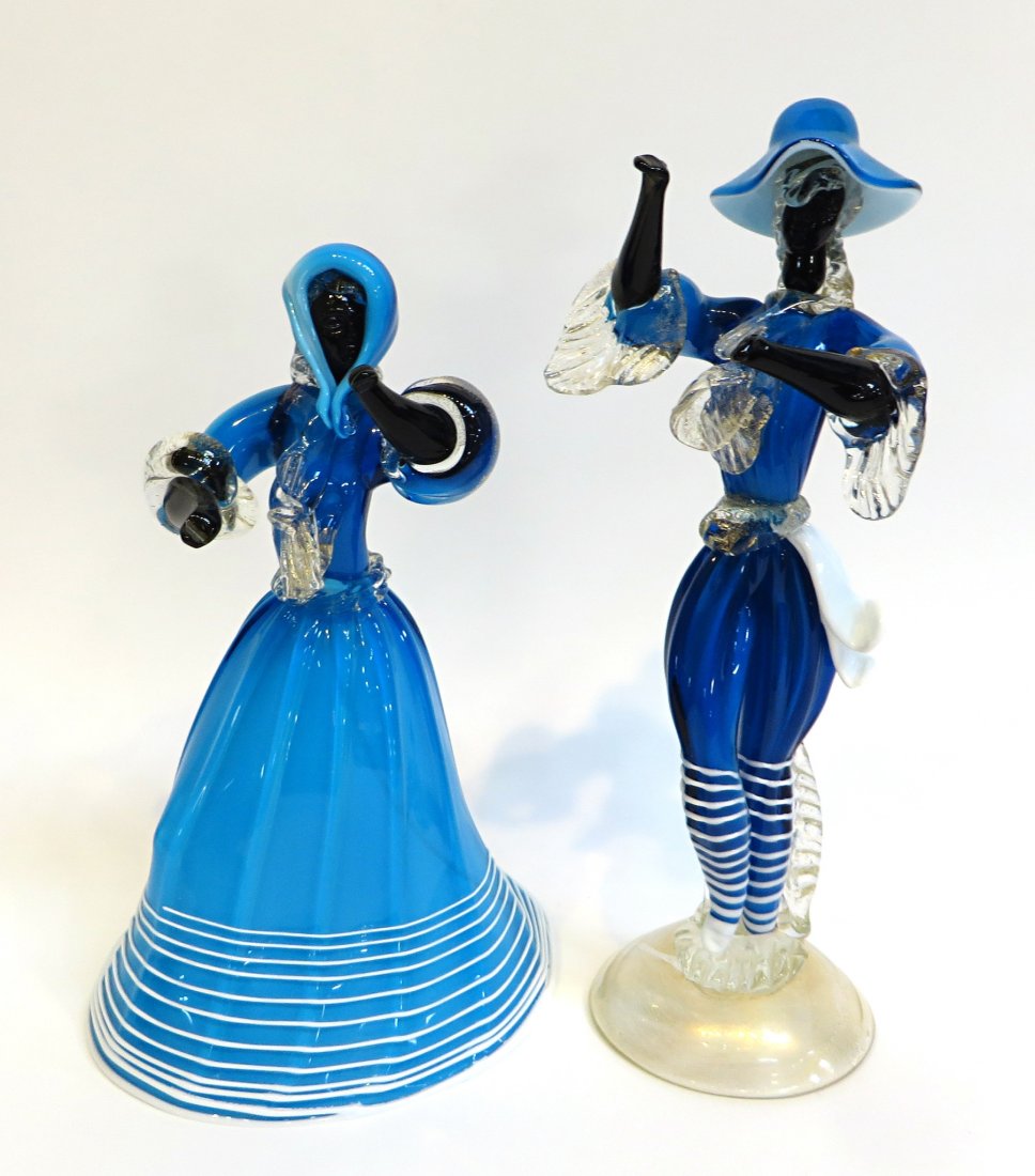 Glass Figurines: Hand made glass art of Spanish Dancers, about 11" in height. Shipping: We are able to pack and ship this item to an address in the United States for $50.00 via USPS Priority Mail or via FedEx Ground/H