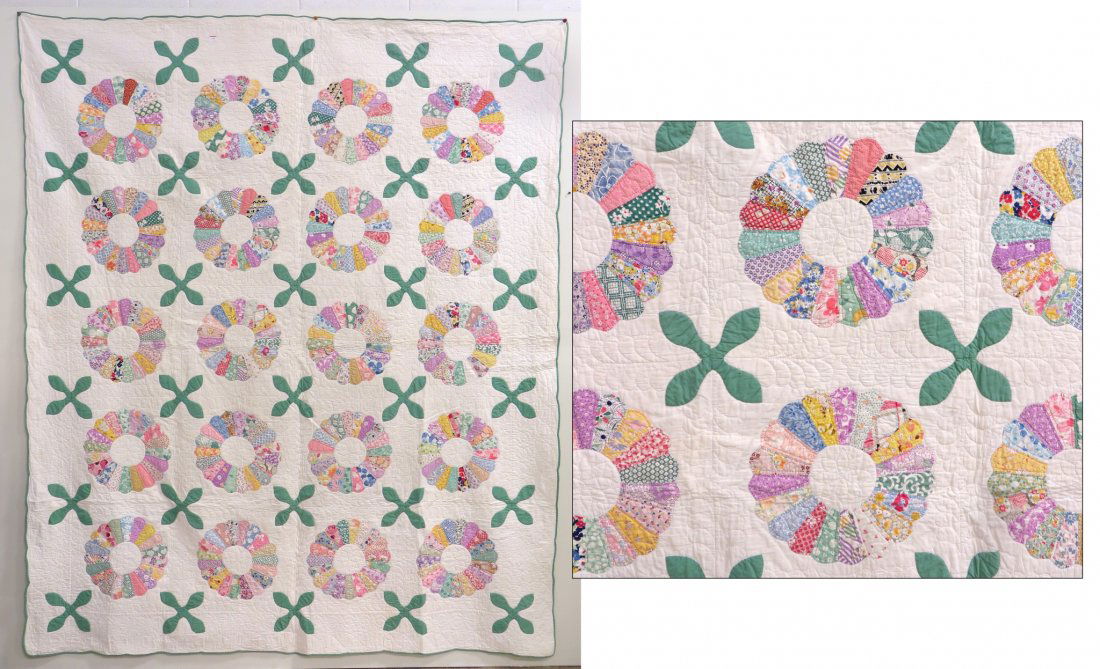 Quilt: A hand sewn quilt featuring a pinwheel design, measures 80" X 56". Shipping: We are able to pack and ship this item to an address in the United States for $40.00 via USPS Priority Mail or via FedEx Gr