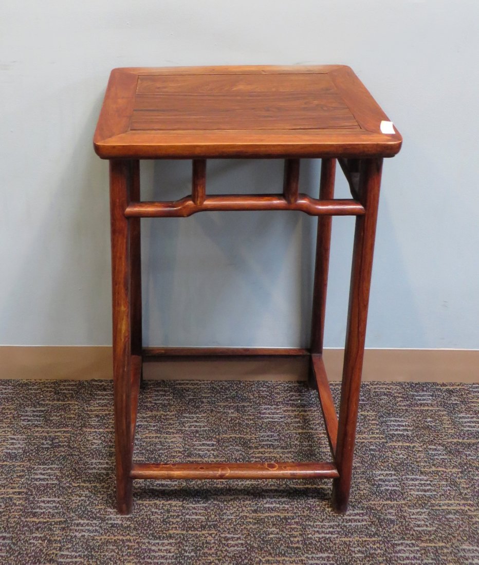 Huanghuali Vase Stand: A 38" high vase stand with squared corners. Shipping: We are unable to ship this item. Please contact our local UPS Store, store1152@theupsstore.com, or the Packaging Store, hello@packandshipnow.com, 