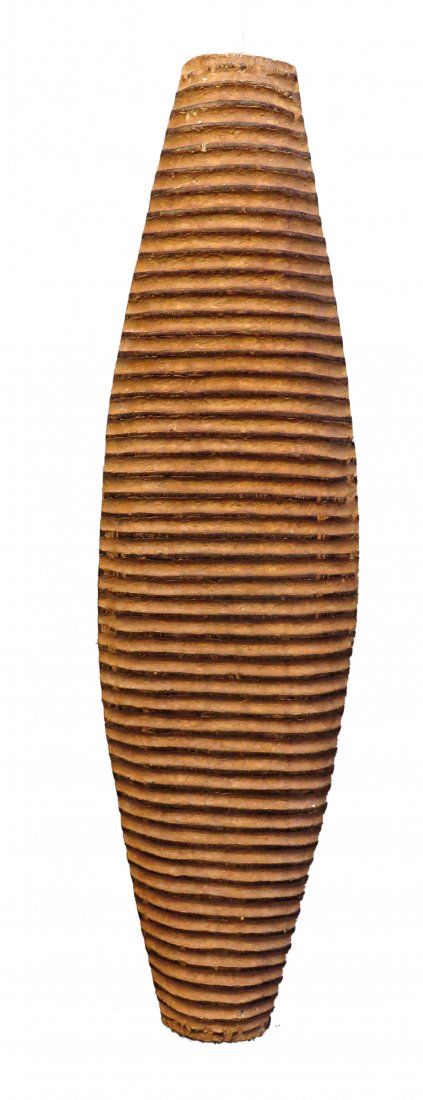 Antique African War Shield: A solid wood shield with horizontal striped notches, 46" long Shipping: We are unable to ship this item. Please contact our local UPS Store, store1152@theupsstore.com, or the Packaging Store, hello@pa