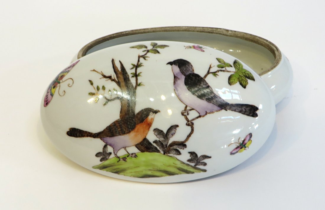 Porcelain Pill Box: Measuring 7 1/2" X 2 1/2" Shipping: We are able to pack and ship this item to an address in the United States for $40.00 via USPS Priority Mail or via FedEx Ground/Home Delivery. Tracking information 