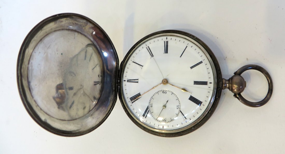 Swiss 19th C. Watch: A silver hunting cased watch, keywind with a 50mm size. Shipping: We are able to pack and ship this item to an address in the United States for $15.00 via USPS Priority Mail. Tracking information will