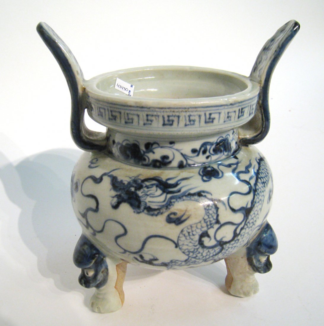 Porcelain Censer: Chinese incense burner are usually made in bronze, jade, pottery, or porcelain. 8 1/2" in height. Shipping: We are able to pack and ship this item to an address in the United States for $40.00 via USP