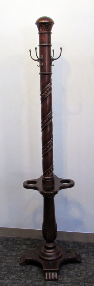 Large Coat Rack/Umbrella Stand: A Large Coat Rack/Umbrella Stand w Four Hooks/Slots. Stands 71" Tall Shipping: We are unable to ship this item. Please contact a third party shipper for a quote. Please be sure and include your shippi