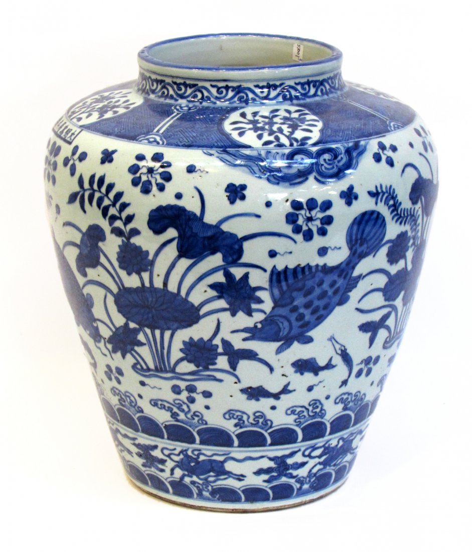 Large Blue & White Ming Dynasty Chinese Vase: 16 1/2" Shipping: We are able to pack and ship this item to an address in the United States for $55.00 via USPS Priority Mail or via FedEx Ground/Home Delivery. Tracking information will be sent to yo