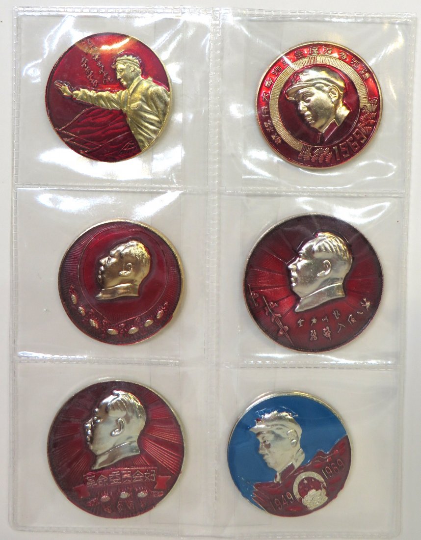 Six Mao Medallions: Six Mao medallions Shipping: We are able to pack and ship this item to an address in the United States for $8.00 via USPS Priority Mail. Tracking information will be sent to your email address. Each a