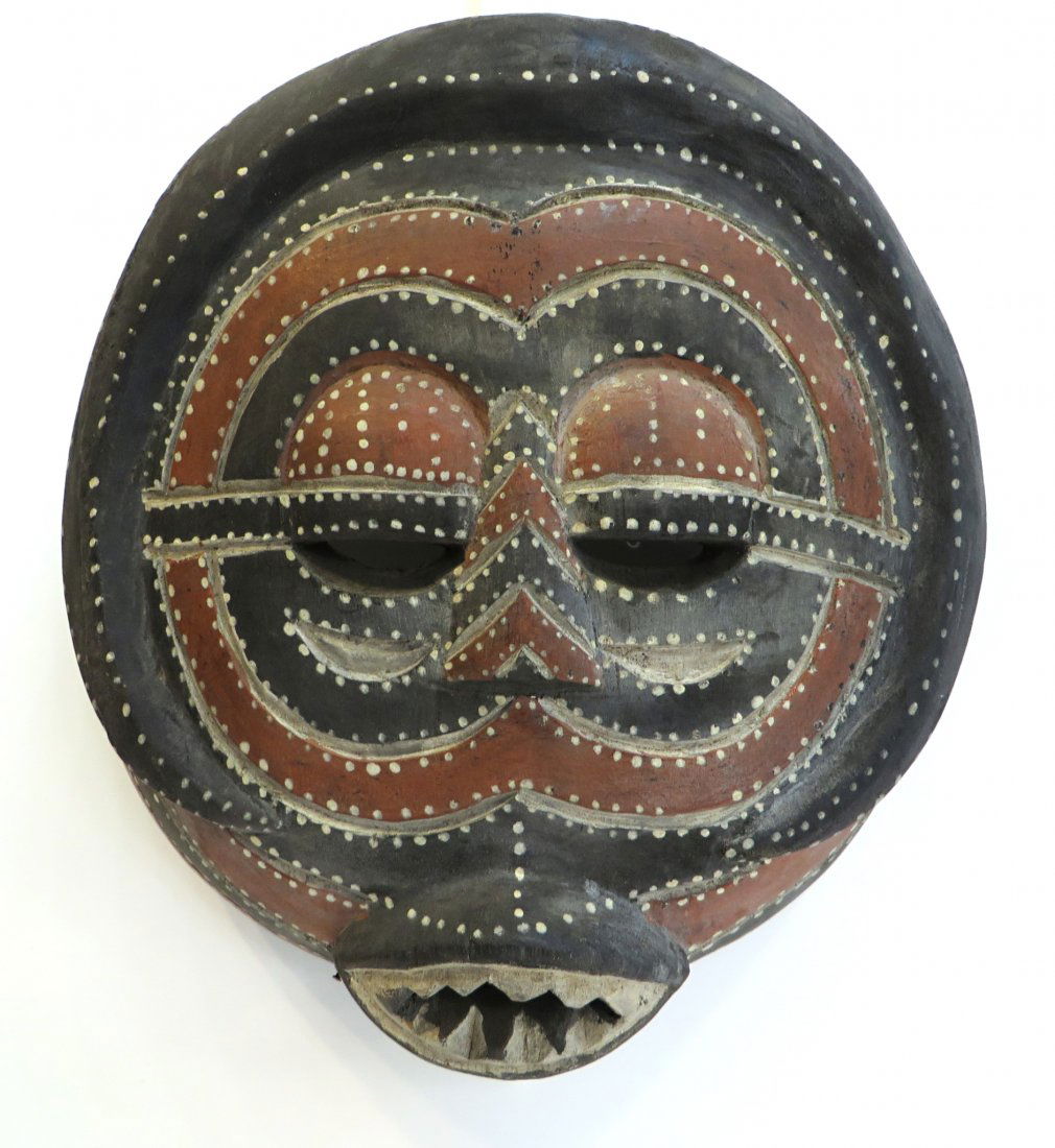Round African Mask With Protruding Lips (1 of 5)