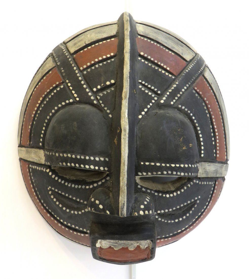 Round African Mask With Tongue (1 of 4)
