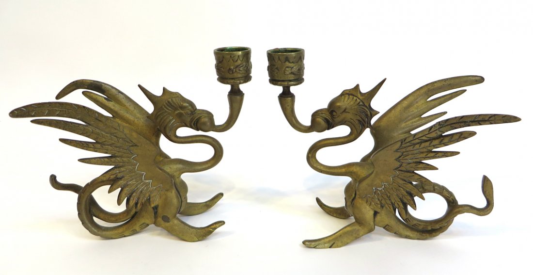 Pair Of  Dragon Candlesticks (1 of 3)