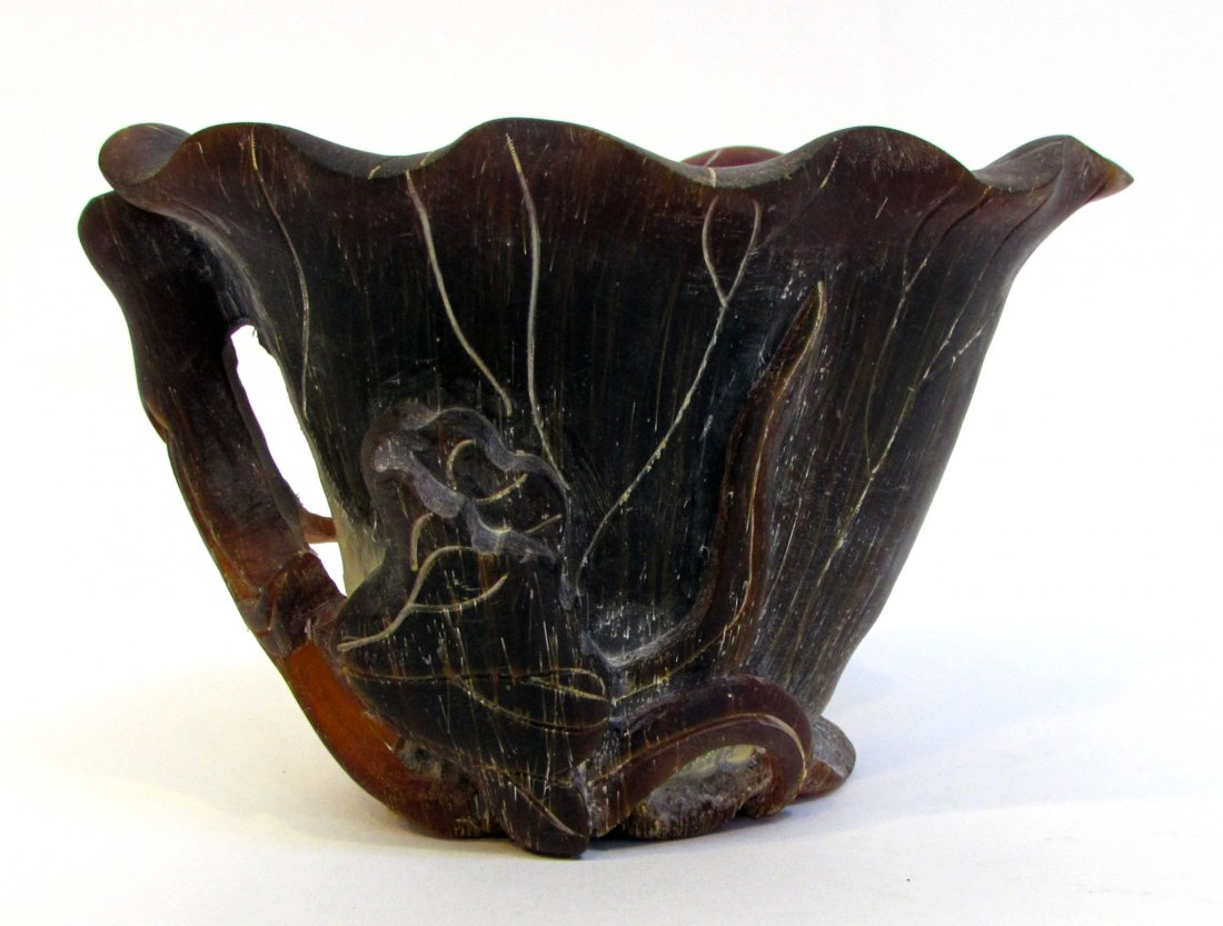 Chinese Carved Horn Cup (1 of 5)