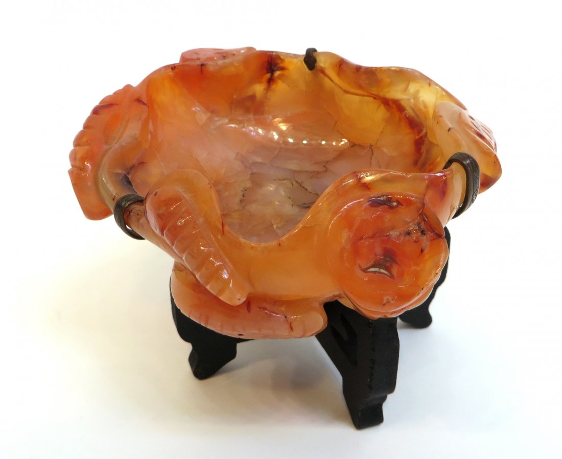 Fine Chinese Agate Carved Brush Washer (1 of 7)