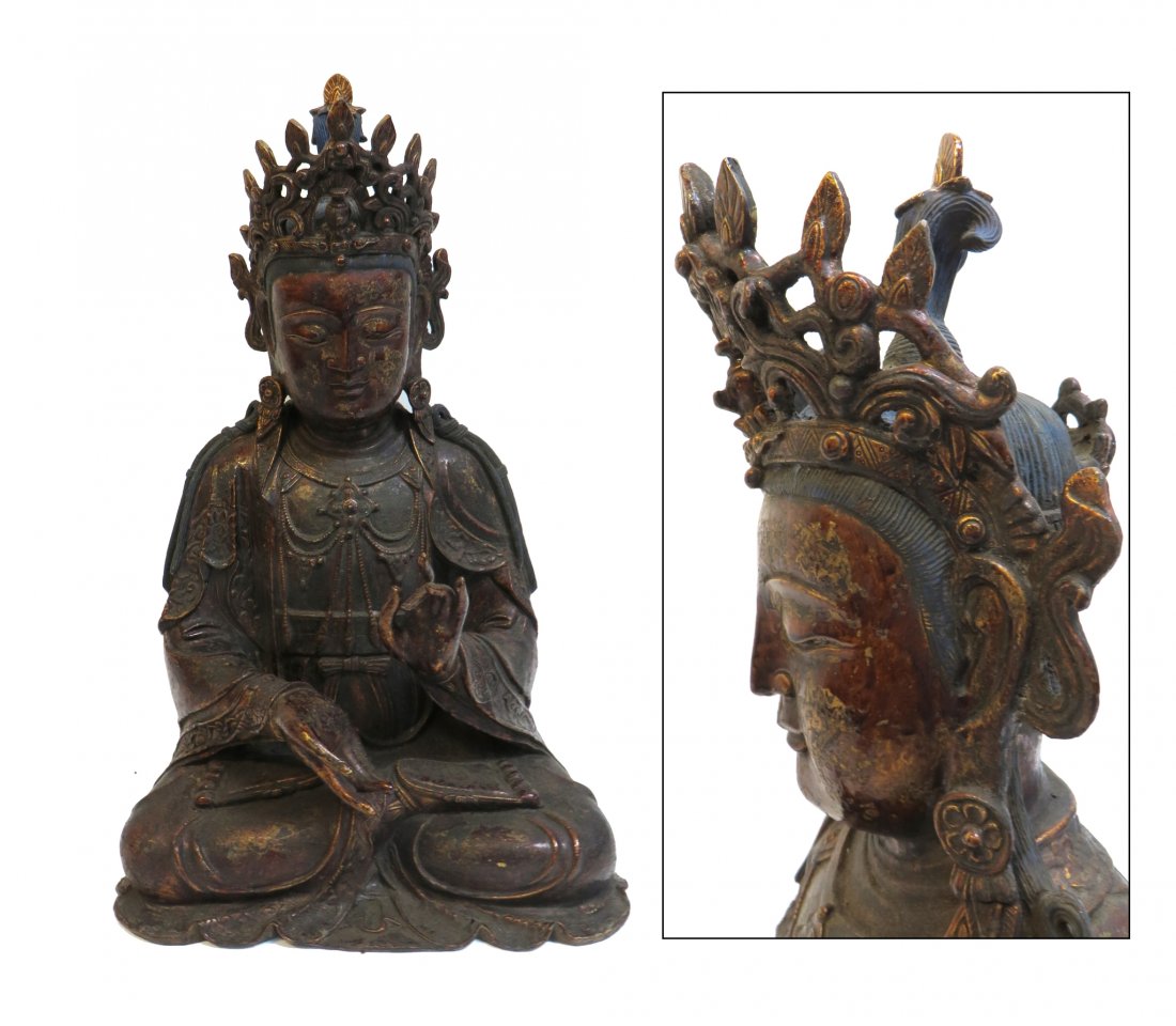 Large Ming Bronze Quan Yin Statue (1 of 10)