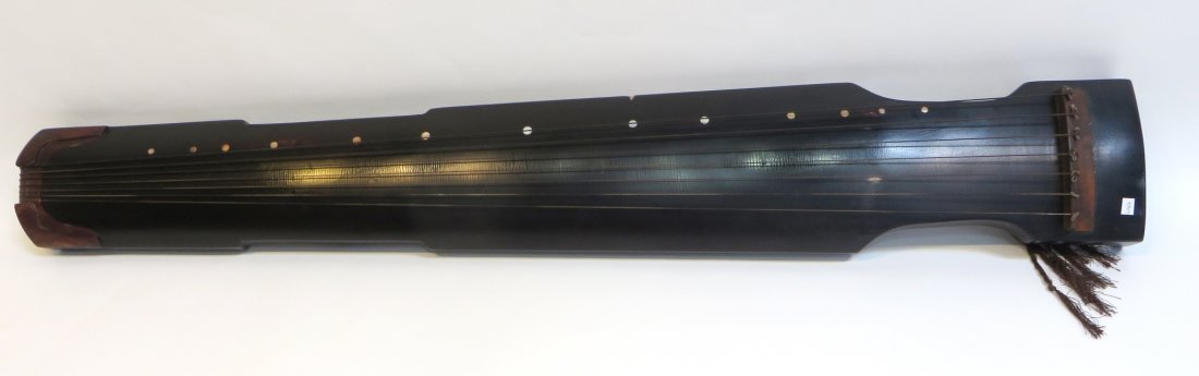Chinese Guitar: Chinese Guitar: Description: With black lacquer base and having six strings. Dimensions: 48" $120 - $220 Shipping: