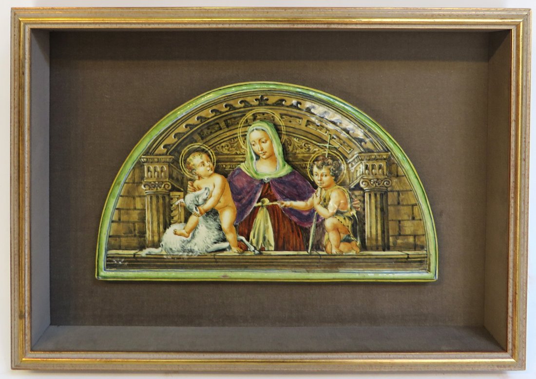 Framed Ceramic Religious Scene (1 of 6)