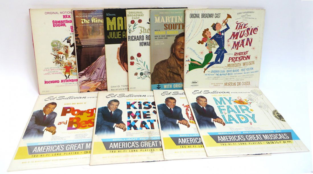 Broadway Musicals Record Albums: Broadway Musicals Record Albums: Description: Ten records total including: Mary Poppins, The King and I, & Doctor Dolittle Original Broadway Cast in The Sound of Music, South Pacific