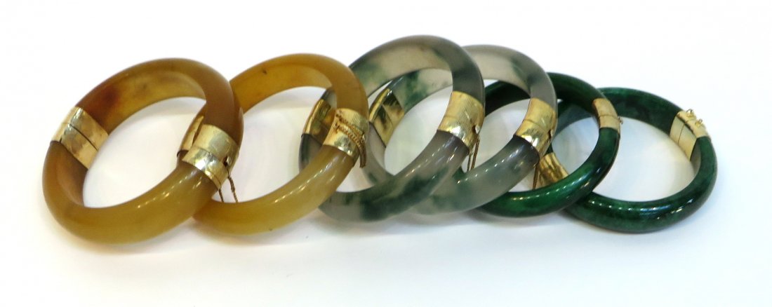 Three Pairs Of Jade Bangles (1 of 6)
