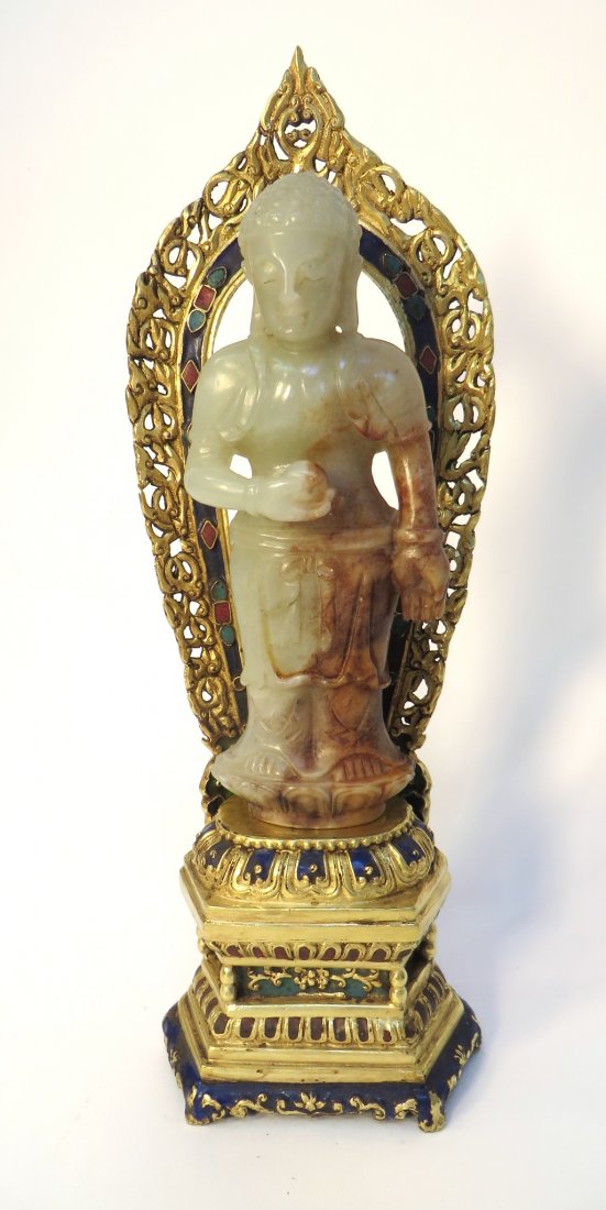 Jade Guan Yin With A Gilt Bronze Shrine (1 of 9)