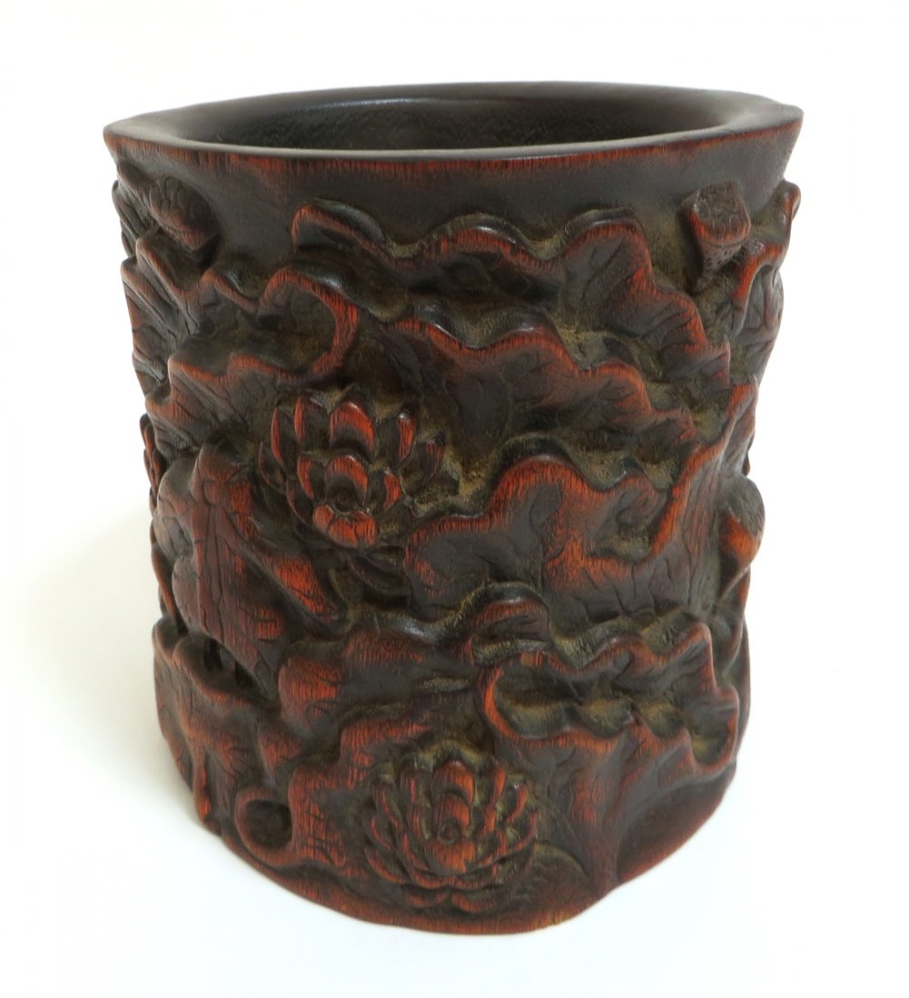 Chen Xiang Wood Brush Pot (1 of 5)