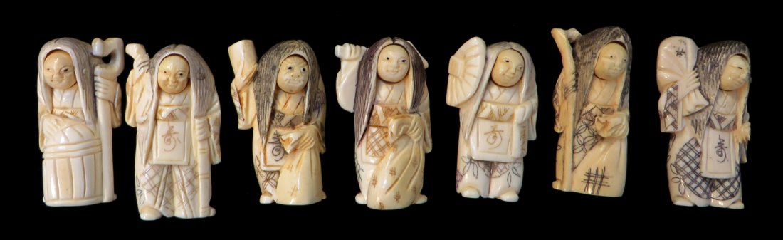 Antique Ivory Netsukes With Reversible Faces (1 of 10)