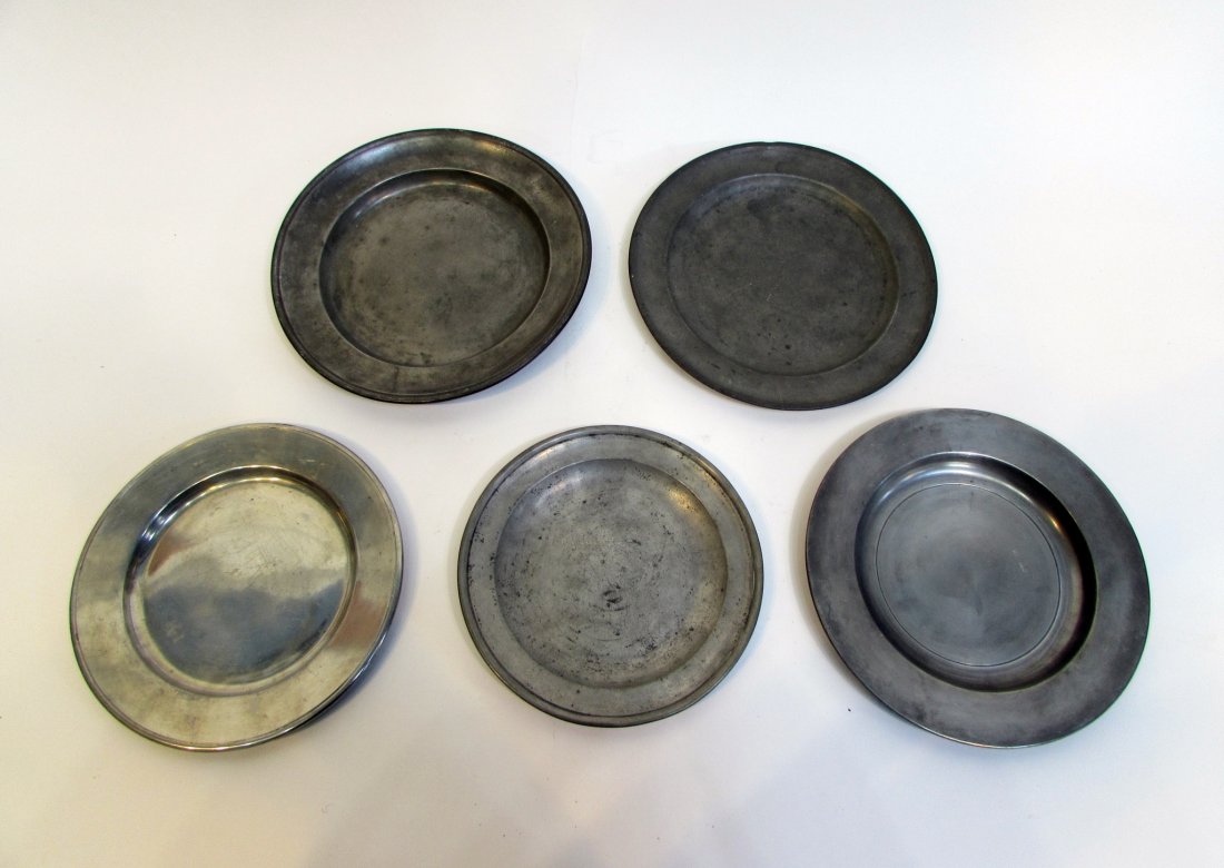 Five Pewter Plates. (1 of 10)