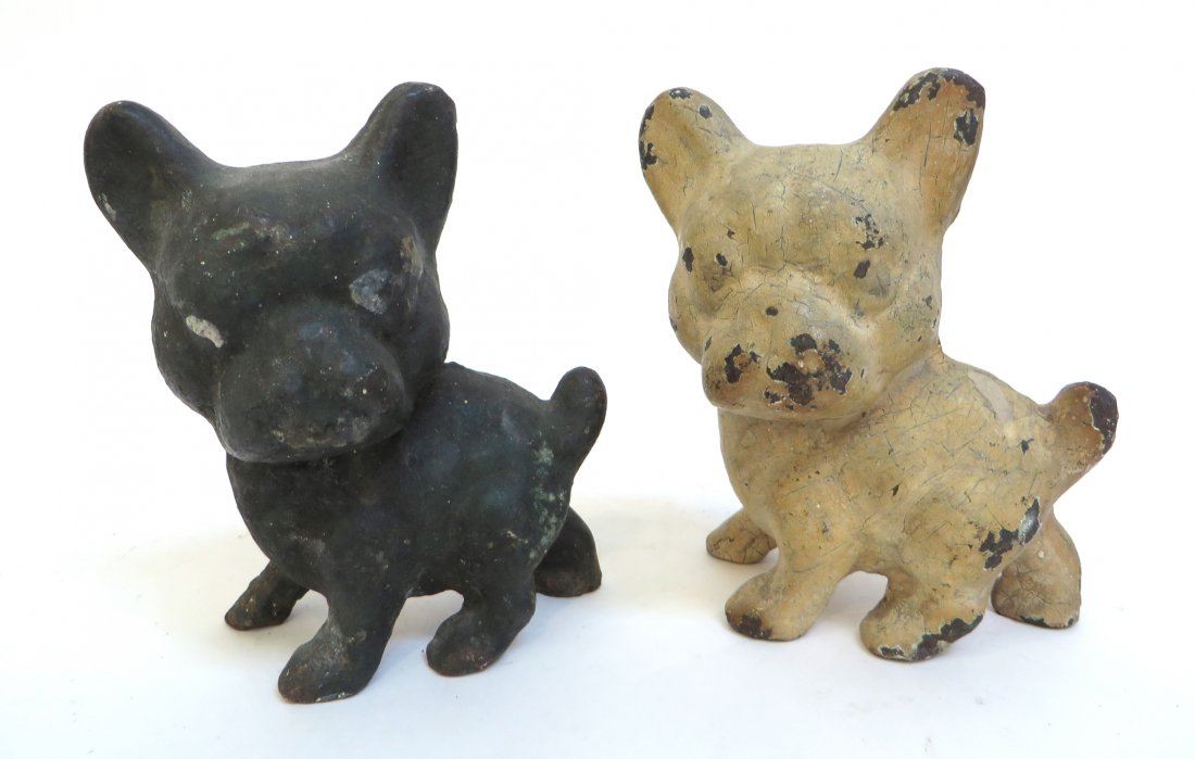 Two Cast Iron Puppy Doorstops (1 of 4)