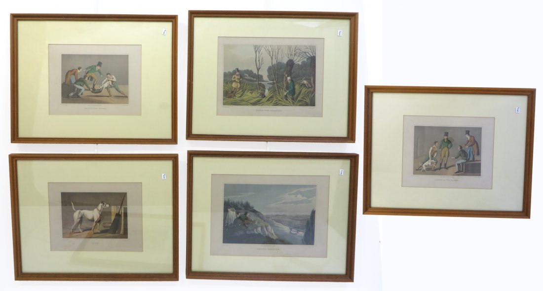 Five Framed Vintage Hunting Themed Prints (1 of 10)