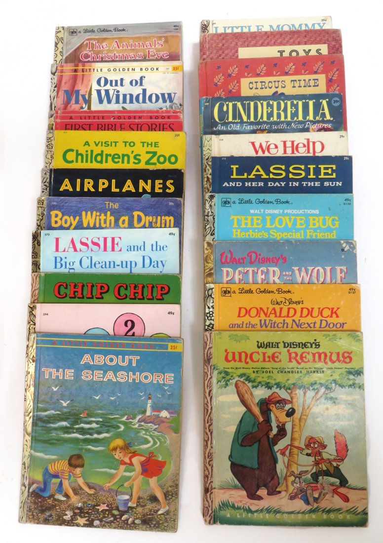 Nineteen "Little Golden" Children's Books: Nineteen "Little Golden" Children's Books: Nineteen "Little Golden" Children's books including Cinderella, Lassie, and Walt Disney's Peter and the Wolf, Donald Duck and the Witch