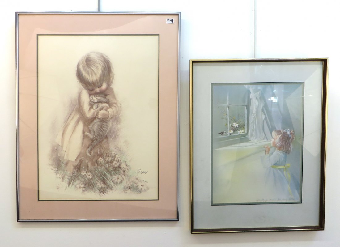 Three Framed Prints, One By Carolyn Blish: Three Framed Prints, One By Carolyn Blish: Signed in pencil lower right and numbered, an artist local to the Philadelphia area. Another, smaller framed colored etching, signed.