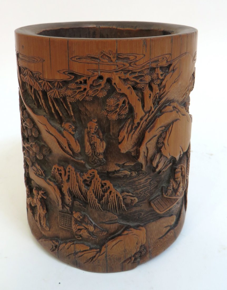 Carved Bamboo Brush Pot (1 of 8)