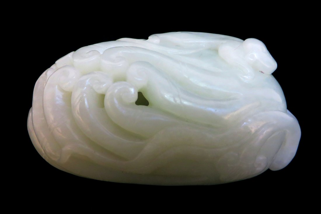 White Jade Buddha Hand: White Jade Buddha Hand: Carving depicting the traditional Chinese herb. Carved, incised and pierced jade. 100 mm - 4" X 2 1/4" $600 - $900 Shippin