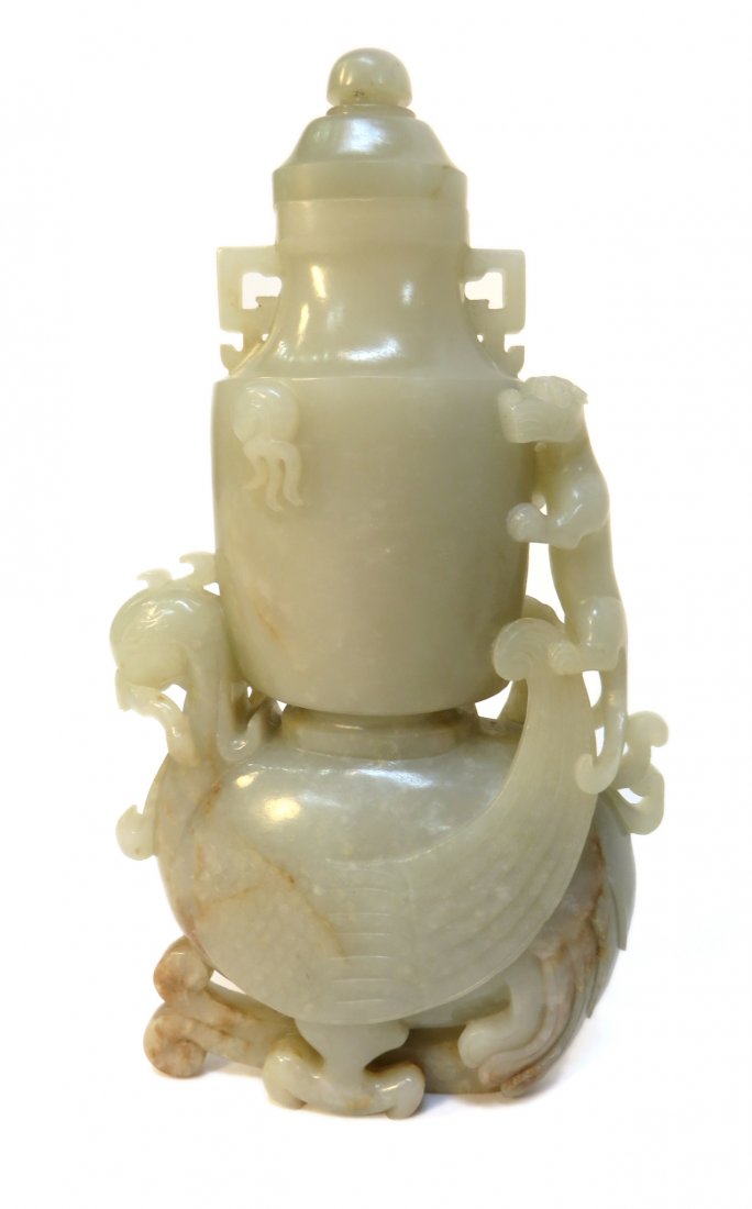 Carved Jade Urn Of Dragon And Phoenix (1 of 10)