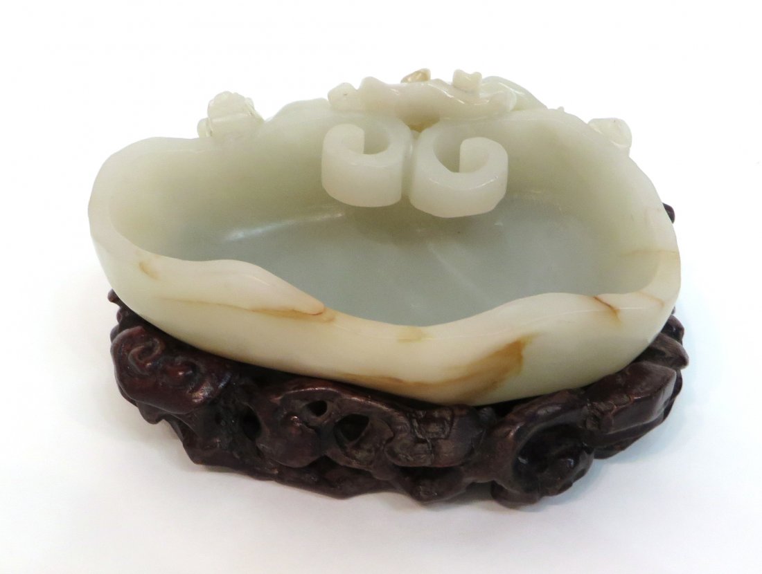 White Jade Brush Washer With Zitan Stand (1 of 6)
