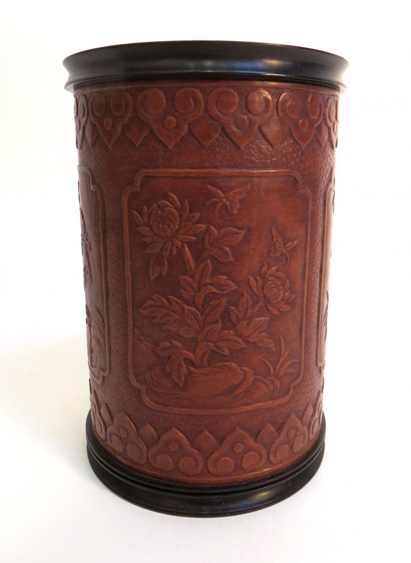 19th Century Gourd Brush Pot (1 of 6)