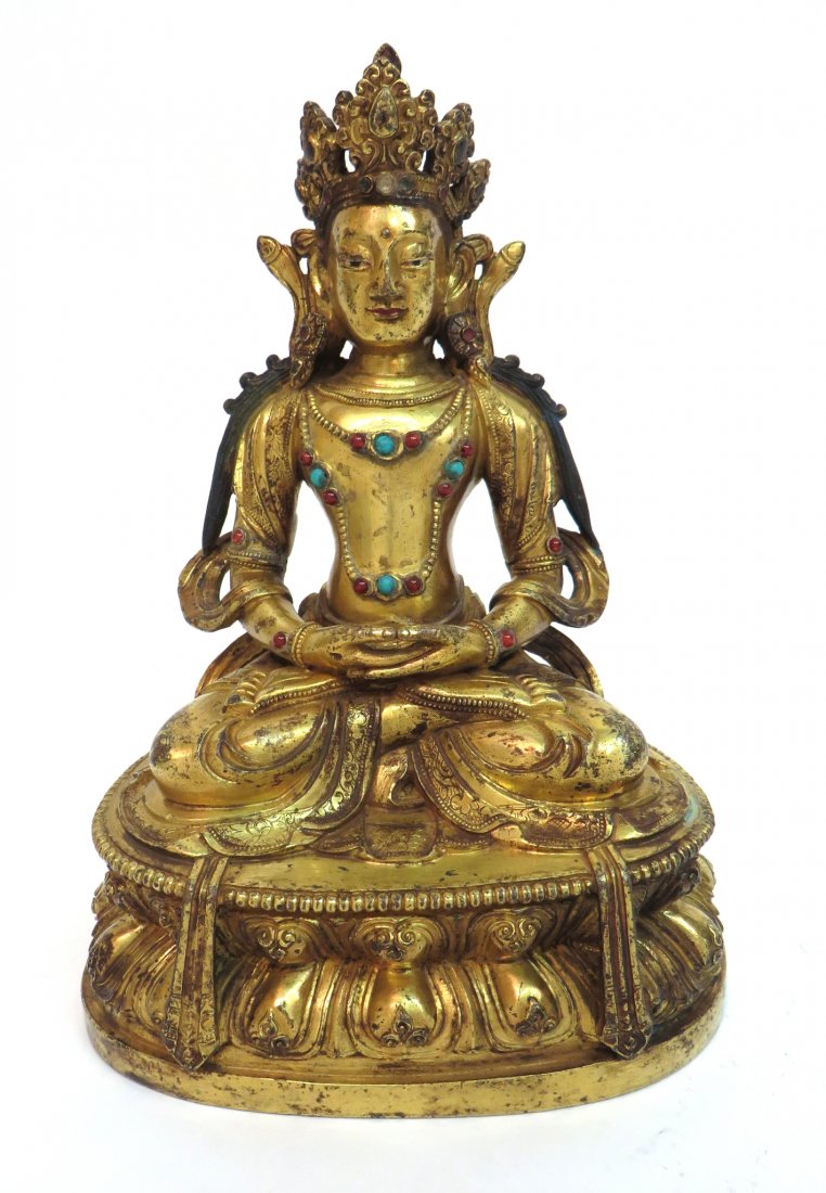 Qianlong Gilt Bronze Buddha (1 of 9)