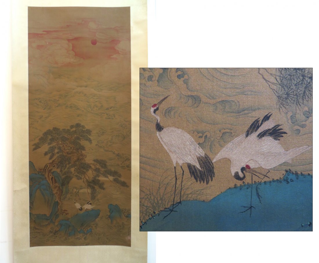 Ming Dynasty Ibis Watercolor Scroll (1 of 10)