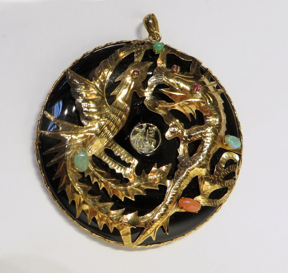 14k Dragon/ Phoenix Pendant (1 of 7)