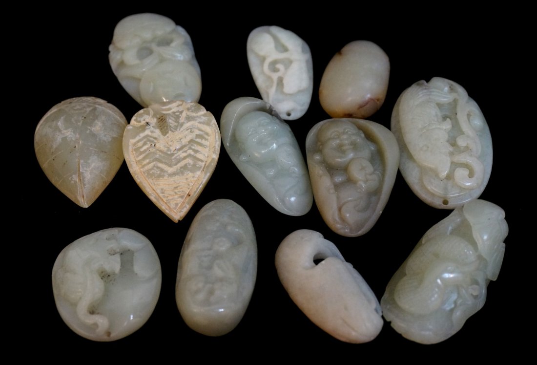 Twelve Assorted  Jadeite And Jade Pendants (1 of 6)