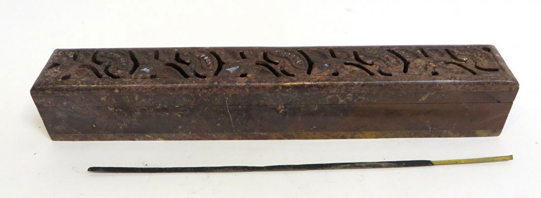 Chinese Soapstone Incense Box (1 of 4)