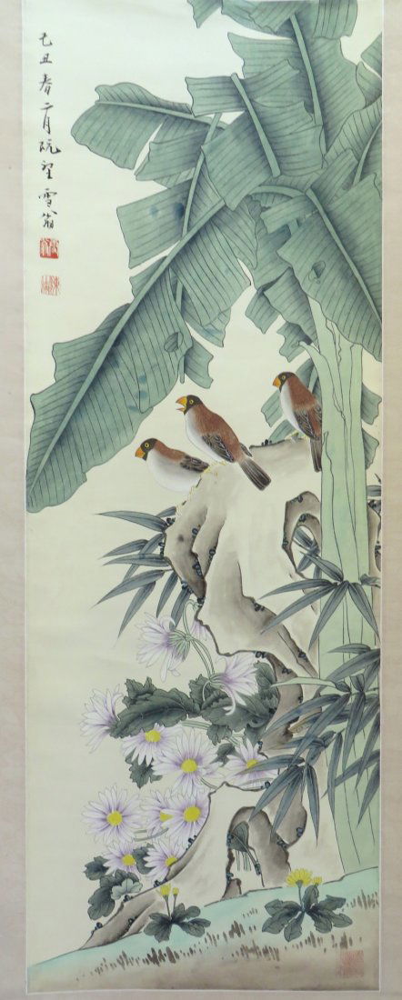 Songbirds With Flowers Scroll (1 of 7)