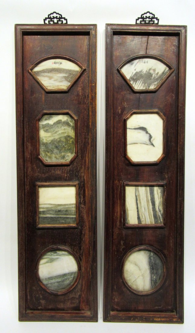 Pair Of Chinese Panels With Inset Scholar Stones (1 of 8)