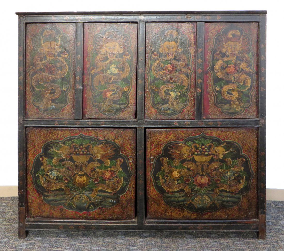 Tibetan Dragon Painted Cabinet (1 of 10)