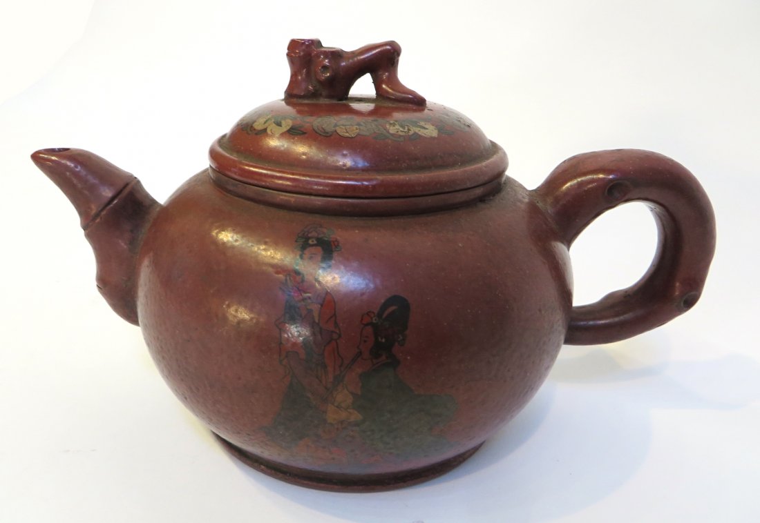 Antique Painted Yixing Teapot (1 of 8)
