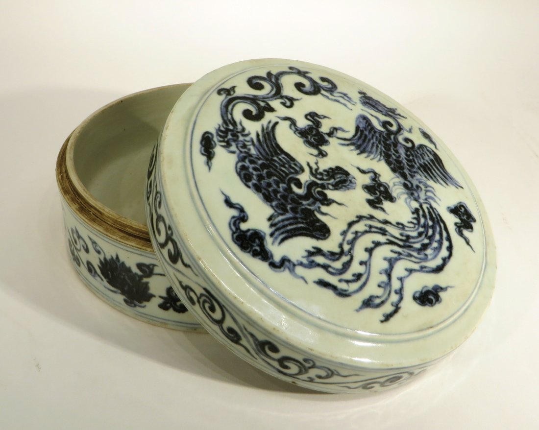 Blue And White Lidded Phoenix Box (1 of 5)