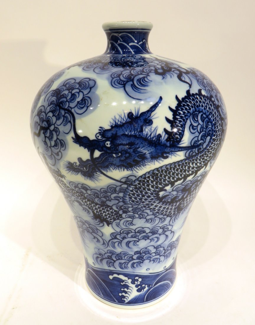 YONG ZHENG BLUE AND WHITE MEI PING VASE (1 of 6)